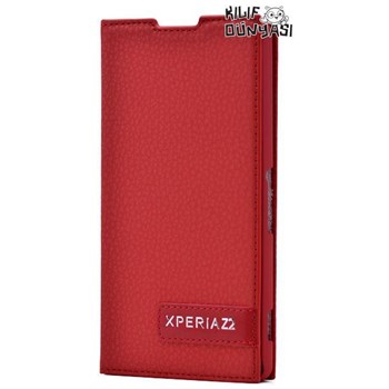 Sony Xperia Z2 Kılıf Safir Kapaklı Gizli Mıknatıslı Kırmızı