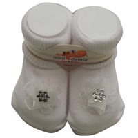 Mini Damla 4741 Elmaslı Bebek Çorabı Beyaz 30517981