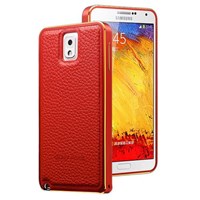 Microsonic Derili Metal Delüx Samsung Galaxy Note 3 Kılıf Kırmızı