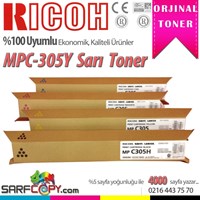Ricoh Mpc-305Y Sarı Orjinal Toner