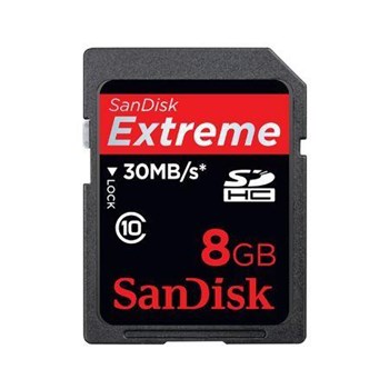 Sandisk 8Gb Extreme Sd 30Mb/S Hafıza Kartı