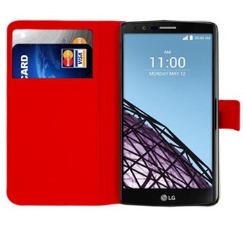 Microsonic LG G4 Kılıf Cüzdanlı Deri Kırmızı