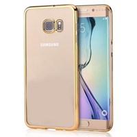 Microsonic Samsung Galaxy S6 Edge Kılıf Metalik transparent Gold