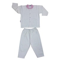 Sebi Bebe 51051 Yaldızlı Bebek Pijama Takımı Pembe 3-6 Ay (62-68 Cm) 28824090