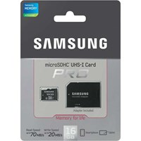 Samsung 16GB PRO Class10 microSD 3D ve Full HD