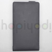 Nokia Lumia 920 Kılıf Siyah Dik Kapaklı Deri