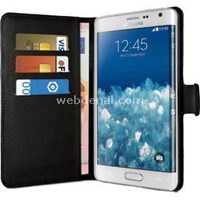 Cüzdanlı Deri Samsung Galaxy Note Edge Kılıf Siyah