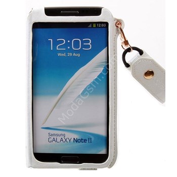 Meidu Galaxy Note 2 Tam Pencereli Beyaz Kılıf MGSNTUADGRU