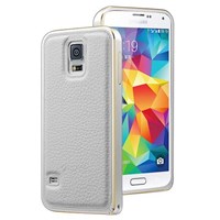 Microsonic Derili Metal Delüx Samsung Galaxy S5 Kılıf Beyaz