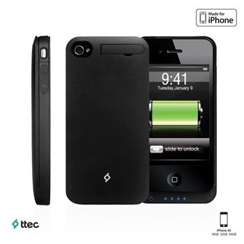 Ttec Plus Caffeine iPhone Şarj Kılıfı iPhone 4S Siyah