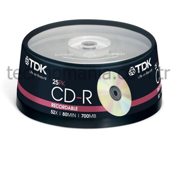 TDK Cd-r Data 52x80 Min/700mb 25 Li Cakebox