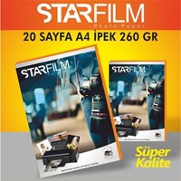 Star Film 20 adet A4 İPEK FOTOĞRAF KAĞIDI 260GR BK Fotoğrafçılara Özel
