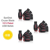 SanDisk Cruzer Blade 8GB SDCZ50-008G-B35 15'li