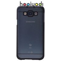 Samsung Galaxy E5 Kılıf Elegance Zgen Şeffaf Arka Kapak Siyah