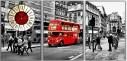 Tictac Design 3 Parçalı Tablo & Saat - Londra - London Bus