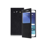 Microsonic Samsung Galaxy A8 Kılıf View Slim kapaklı Akıllı Modlu Siyah