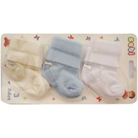 Sebi Bebe 120 3lü Bebek Çorabı Çemberli Krem-Mavi 33442434