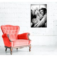 TT Tasarım James Dean ve Marilyn - Kanvas Tablo Saat (40x60) TS1-1