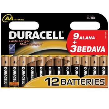 Duracell AA Kalem Pil (9+3) Kart 12Li Blister