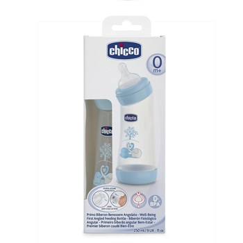 Chicco Silikon Emzikli Açılı Biberon 250 Ml Mavi 33323994