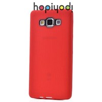 Samsung Galaxy A7 Kılıf Line Silikon Tırtıklı Kapak Kırmızı