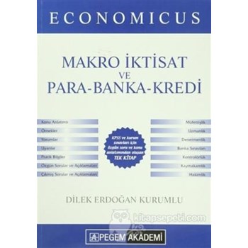 Pegem Economicus Makro İktisat ve Para - Banka - Kredi Konu Anlatımlı (ISBN: 9786053649212)