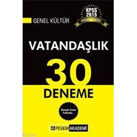 KPSS Genel Kültür Vatandaşlık 30 Deneme 2015 (ISBN: 9786053180074)