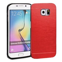 Microsonic Samsung Galaxy S6 Edge Kılıf Hybrid Metal Kırmızı