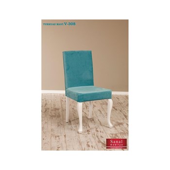 Sanal Mobilya Simay Demonte Sandalye Beyaz - Turkuaz Mavi V-308 25341870