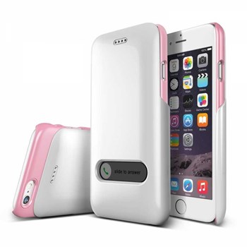 Verus iPhone 6 4.7 inc Slim Hard Slide Pearl White+Baby Pink Cap