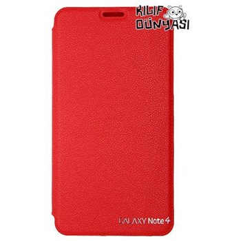 Samsung Galaxy Note 4 Kılıf Vantuzlu Kapaklı Kırmızı