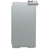 Sony Xperia T2 Ultra Kılıf Delux Hakiki Deri Türk Malı Beyaz
