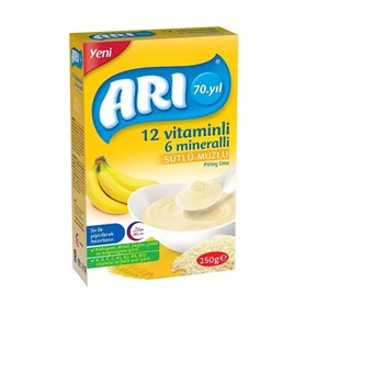 Arı 4+ Ay 250 gr 12 Vitaminli 6 Mineralli Sütlü Pirinçli Muzlu Pirinç Unu