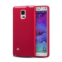 Microsonic Glossy Soft Samsung Galaxy Note 4 Kılıf Kırmızı