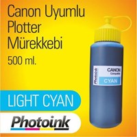 Muadil Canon Plotter İçin Uyumlu 500 Ml Pigment Light Cyan Mürekkep (Photo Ink Akıllı Mürekkep)