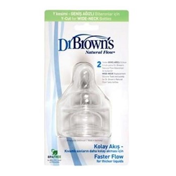 Dr Browns 362 2li Slikon Biberon Emziği Geniş Ağız Y Kesim 30383689