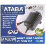 Ataba AT-2091 9V 1000 mA Switch Mode Adaptör Çift Jacklı 007.539 075