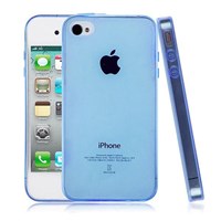 Soft TPU iPhone 4S Ultra Slim Silikon Kılıf Mavi MGSHJKPQUVY