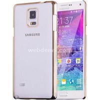 Metalik Transparent Samsung Galaxy Note 4 Kılıf Altın Sarısı