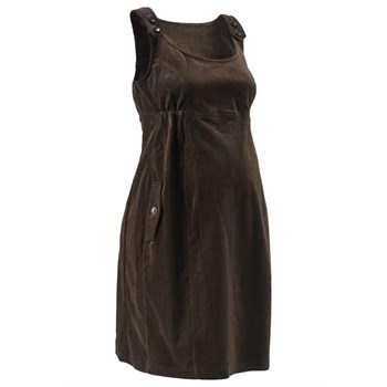 bpc bonprix collection Hamile giyim kadife elbise - Kahverengi