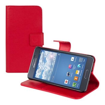 Microsonic Cüzdanlı Standlı Deri Samsung Galaxy Alpha Kılıf Kırmızı