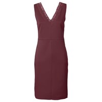 BODYFLIRT Scuba kumaş dantelli elbise - Kırmızı 32308004