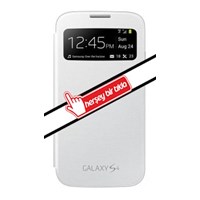 Samsung i9500 Galaxy S4 Orjinal Pencereli Beyaz Flip Cover
