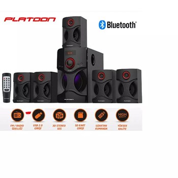 Platoob PL-4496 5+1 Bluetooth Speaker Gri