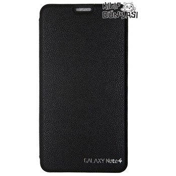 Samsung Galaxy Note 4 Kılıf Vantuzlu Kapaklı Siyah
