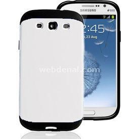 Slim Fit Dual Layer Armor Samsung Galaxy Grand İ9082 Kılıf Beyaz