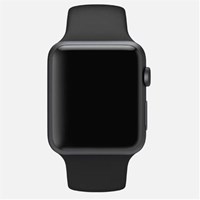 Apple Watch 38mm Gümüş Rengi Alüminyum Kasa Ve Siyah Spor Kordon