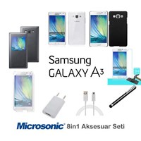 Microsonic Samsung Galaxy A3 Kılıf & Aksesuar Seti 8in1