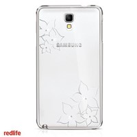 Redlife Galaxy Note3 Neo Swarovski Taşlı Papatya Desenli Pc Arka Kapak Gümüş