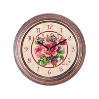 Cadran Dekoratif Vintage Duvar Saati Bakır Çiçekler-2 32762448
